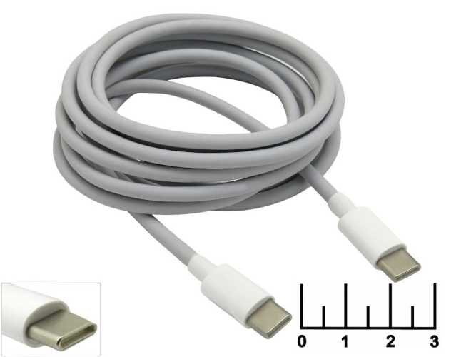 Шнур Type C-Type C 2м Smartbuy IK-231FC (белый) (быстрая зарядка)