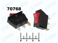 Выключатель 250/15 IRS-1A красный 3 контакта (подсветка 220V) (IRS-101-3C)