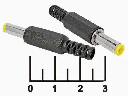 Разъем питания штекер 5.5*2.5мм 14мм на кабель с пружинным контактом (2575)