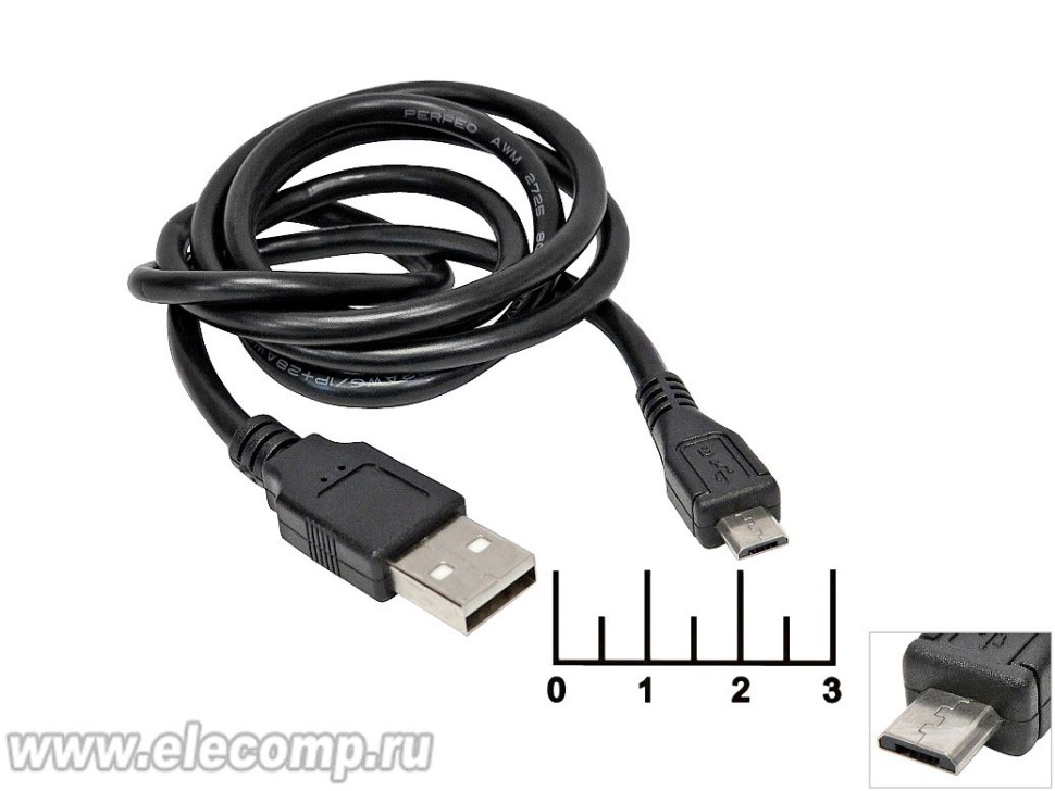 ШНУР USB-MICRO USB B 5PIN 1М OLTO ACCZ-3015 (ЧЕРНЫЙ,БЕЛЫЙ)