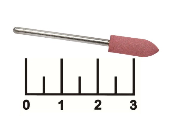 Бор-фреза цилиндр остроконечный 2.3мм резиновый розовый