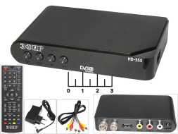 Ресивер цифровой телевизионный DVB-T2 Эфир HD-555 + медиаплеер (шнур 3RCA-3RCA)