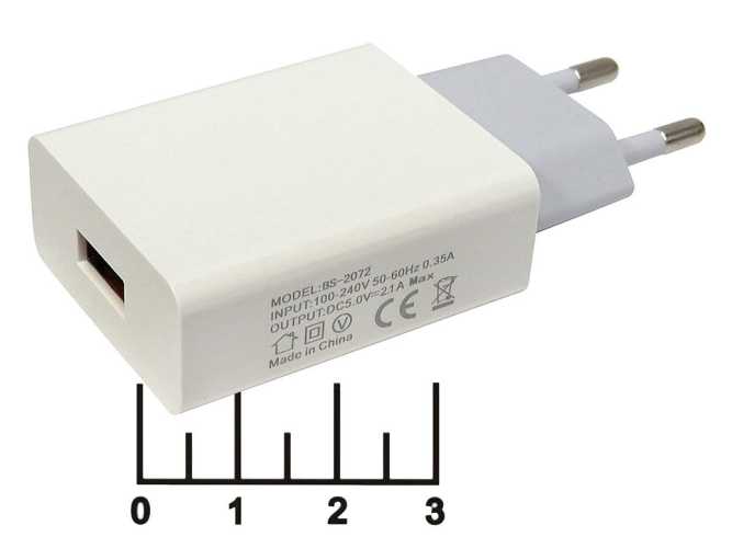 Сетевое зарядное устройство USB 5V 2.1A BS-2072