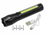 Фонарь 1+1 светодиод COB аккумуляторный Старт LHE 518-C1 zoom 3 режима (з/у micro USB)
