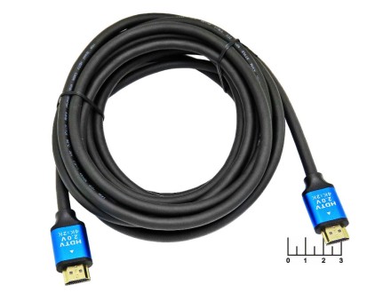 Шнур HDMI-HDMI 5м gold металл silicon 2.0V 4K