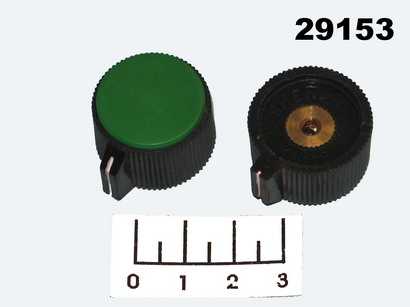 Ручка на вал 3.2мм черно-зеленая KN-113B (винтовой зажим)