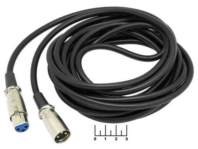Шнур XLR-XLR гнездо 5м металл пластик Premier (5-091)