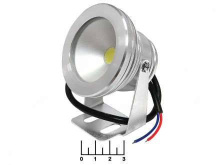 Прожектор светодиодный 12V 10W 1LED серебро (матовый)