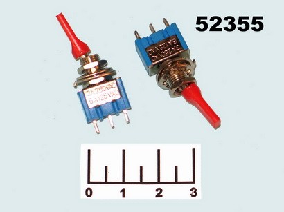 Тумблер 250/3 MTS-1 3-х позиционный красный колпачок 3 контакта