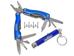 Набор инструмента складного №6069 (плоскогубцы + фонарь) (Multi Tools)