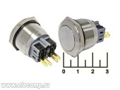 Кнопка GQ25-11/N без фиксации антивандальная металл (25мм) 4 контакта