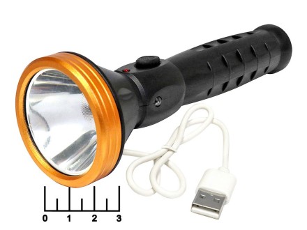 Фонарь 1+1 светодиод аккумуляторный ультрафиолетовый Y-1-1275/YB-1652 (з/у micro USB)
