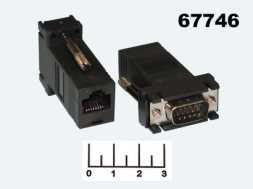 Переходник 8P8C (RJ-45) гнездо/D-SUB штекер 15pin