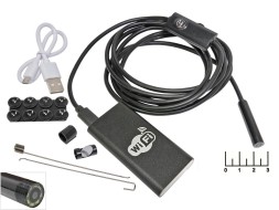 Видеокамера USB инспекционная 6LED 8мм 2м Wi-Fi эндоскоп
