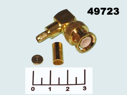 Разъем BNC штекер обжимной RG-58 gold угол