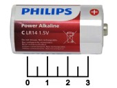 Батарейка C-1.5V Philips Power Alkaline LR14