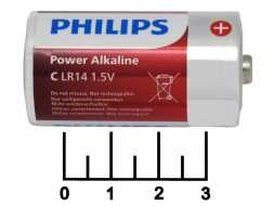 Батарейка C-1.5V Philips Power Alkaline LR14 (С)