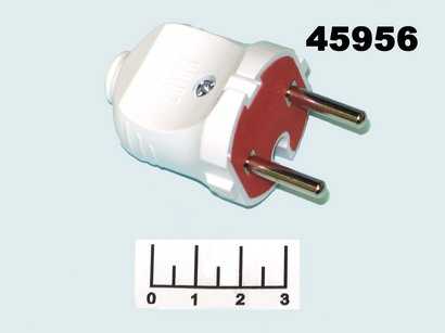 Вилка электрическая без земли белая Horoz/Lezard