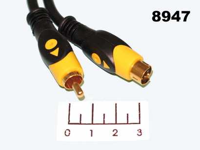 Шнур 1RCA-mini DIN 4pin 3м gold пластик Luxmann
