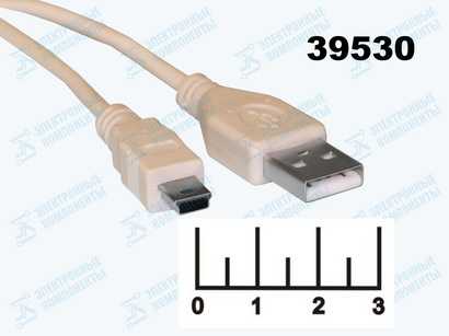Шнур USB-mini USB B 5pin 1.8м Gembird (серый)
