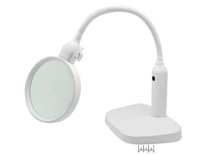 Лупа настольная с подсветкой 2*/5* 120мм/75мм 7763 OT-INL76