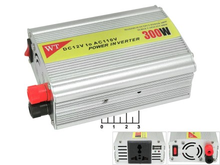 Инвертор 12/110V 300W + USB №810