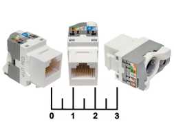 Разъем компьютерный гнездо 8P8C (RJ-45) вставка 5-категории RH-RJ45U5E/180WB