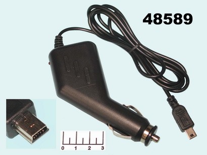 Автомобильное зарядное устройство mini USB 5V 1.5A 0.8м