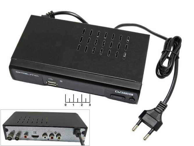 Ресивер цифровой телевизионный DVB-T2 Орбита OT-DVB02 + медиаплеер  (шнур 3RCA-3RCA)