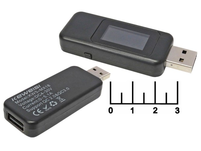 Тестер для измерения тока и напряжения USB-порта 30V 5.1A KWS-MX18