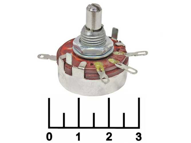 Резистор переменный 100 кОм WTH118-1A 2W (+33)