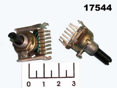 Резистор переменный 2*50 кОм с резьбой (7pin) (+65)