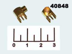 Разъем MCX55 гнездо угол на плату gold