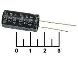 Конденсатор электролитический ECAP 22 мкФ 400В 22/400V 1230 105C Hitano