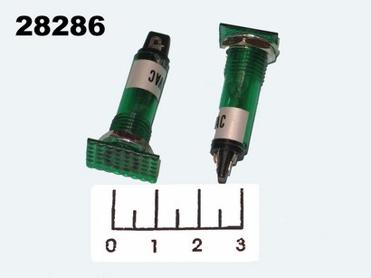 Лампа 220V в плафоне зеленая прямоугольник (N-826)