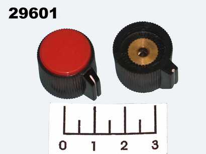 Ручка на вал 3.2мм черно-красная KN-113B