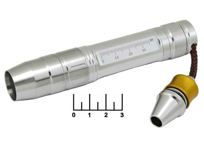 Фонарь 1*18650 1 светодиод + 1 желтый + 1 у/ф аккумуляторный H-137 3 режима