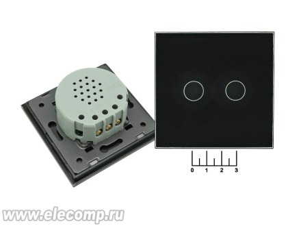 Выключатель сенсорный двухканальный 1kV Livolo VL-C702-12 черный