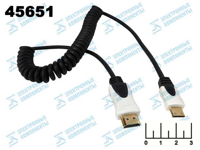 Шнур HDMI-mini HDMI 2м витой gold Rexant