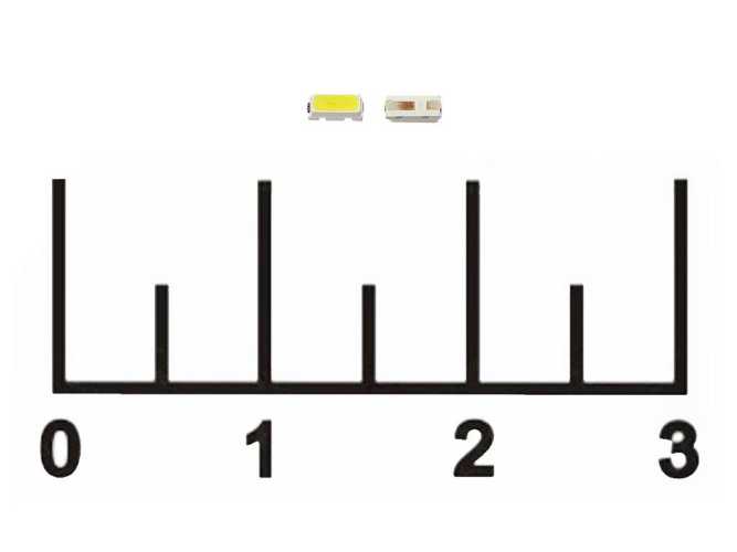 Светодиод LED 0.1W 3V 3014 4500K (мал.конт+) SMD (1593н)