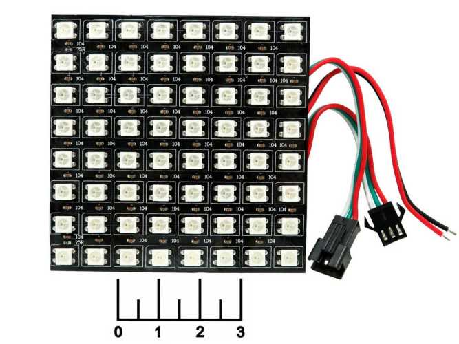 Радиоконструктор Arduino светодиодная матрица 8*8 WS2812B