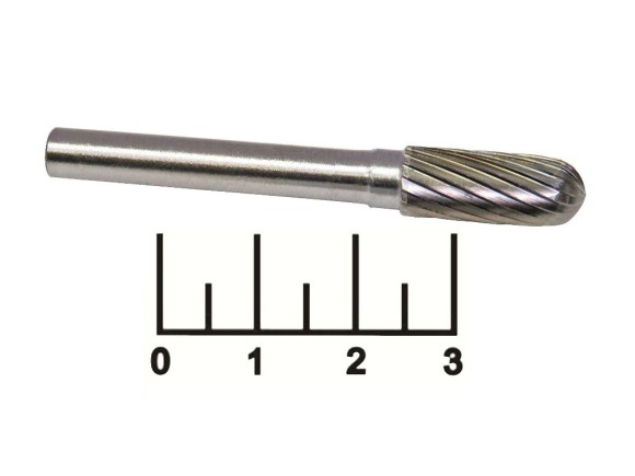 Бор-фреза цилиндр с закругленным торцом 6мм стальной FIT 36592