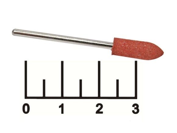 Бор-фреза цилиндр остроконечный 2.3мм резиновый красный