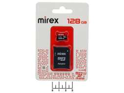 Карта памяти micro SD 128Gb Mirex class10 UHS-I U3 + адаптер SD (SDXC) (13613-AD3UH128)