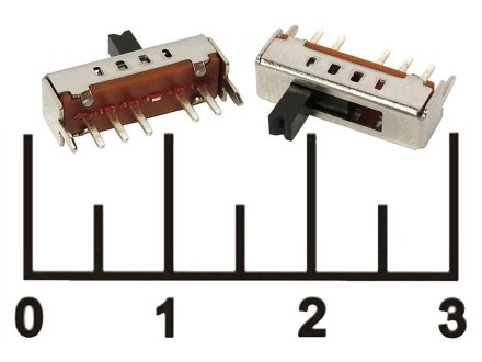 Переключатель движковый 4-х позиционный 5 контактов SS14D01G4 (№61/S1456) на плату