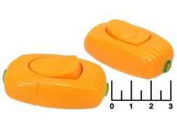 Выключатель 250/6 250V 6A 1-клавишный проходной желтый (021) под винт