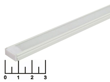 Профиль для светодиодной ленты с рассеивателем плоский SP261W белый (матовый) 2м