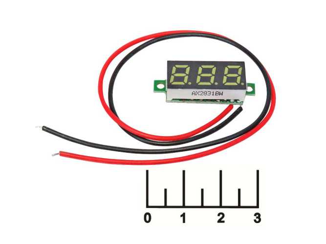 Радиоконструктор вольтметр 2.5-30V DC светодиодный белый 0.28&amp;quot; 2pin