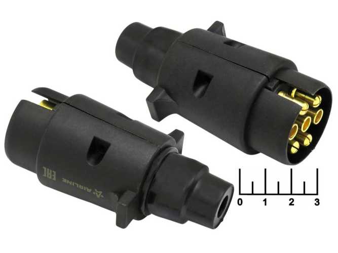 Разъем 7pin штекер на кабель (для прицепа) AIRLINE ATE-23