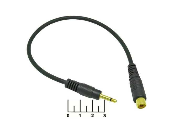 Переходник AUD 3.5 штекер моно/RCA гнездо gold 30см (2-203G)